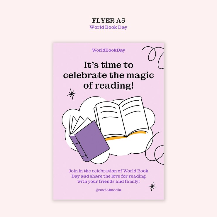 PSD world book day template design