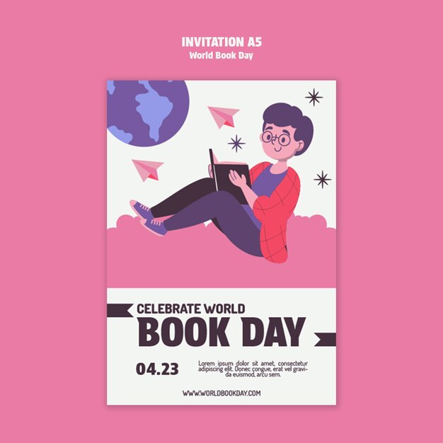 Disegno del modello per la Giornata Mondiale del Libro