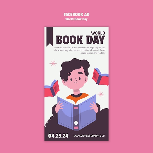 PSD world book day template design