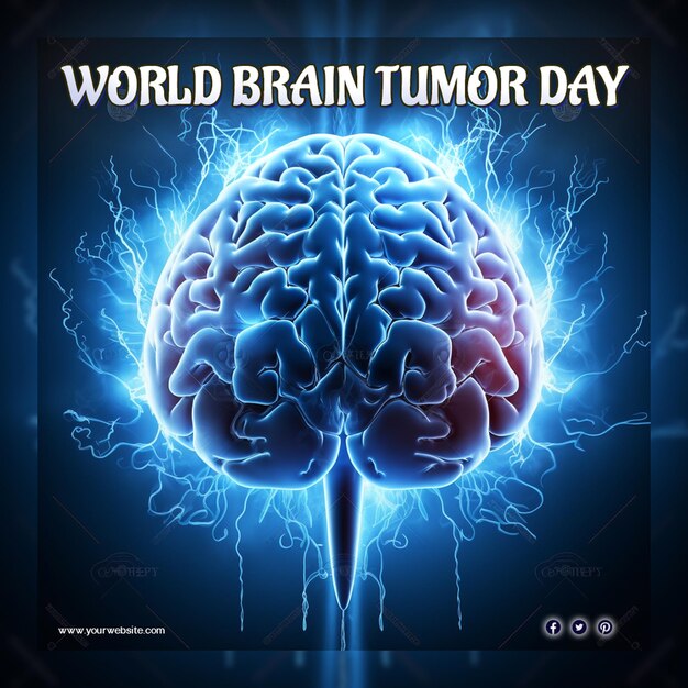 PSD Всемирный день опухоли мозга и всемирный день инсульта для постов в социальных сетях