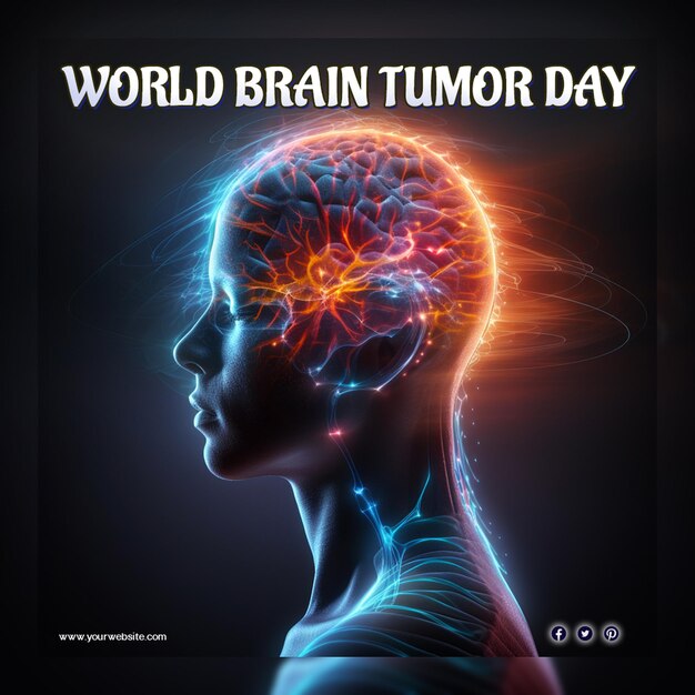 PSD giornata mondiale del tumore cerebrale e giornata mondiale dell'ictus per il post sui social media