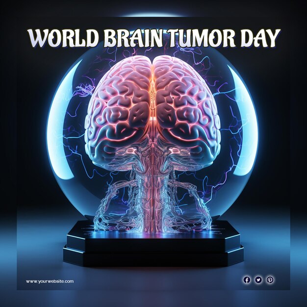 Giornata mondiale del tumore cerebrale e giornata mondiale dell'ictus per il post sui social media