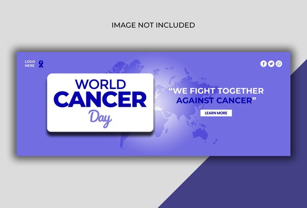 PSD modello di copertina dei social media per la giornata mondiale di consapevolezza sul cancro