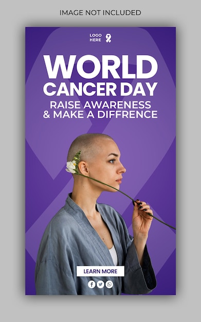 World cancer awareness day social media instagram stories banner template