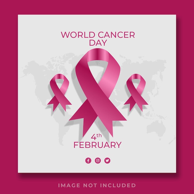 PSD world cancer day 3d pink social media post