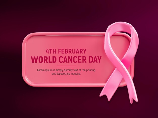 World cancer day 4th february social media post template color of the year 2023