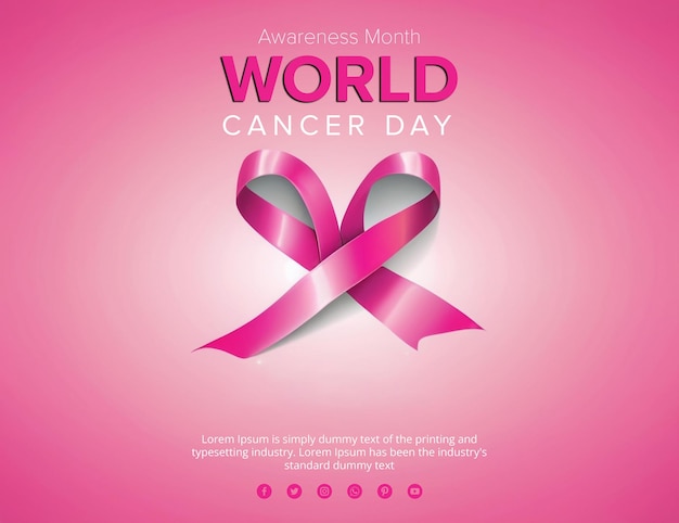 World cancer day awareness banner for social media