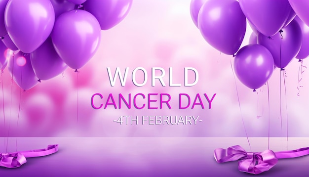 World Cancer Day banner design with a colorful background Cancer Awareness Month poster design