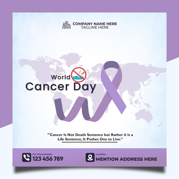 world cancer day creative psd social media post ready to use template