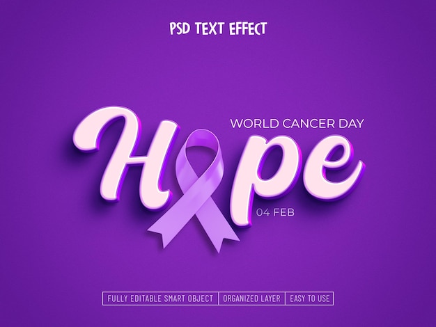 World cancer day editable text effect