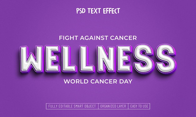 PSD world cancer day editable text effect