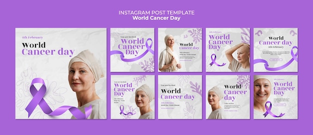 PSD post su instagram per la giornata mondiale del cancro