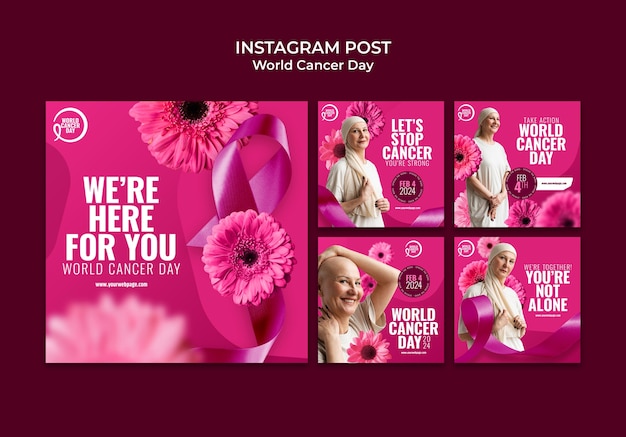 PSD world cancer day  instagram posts