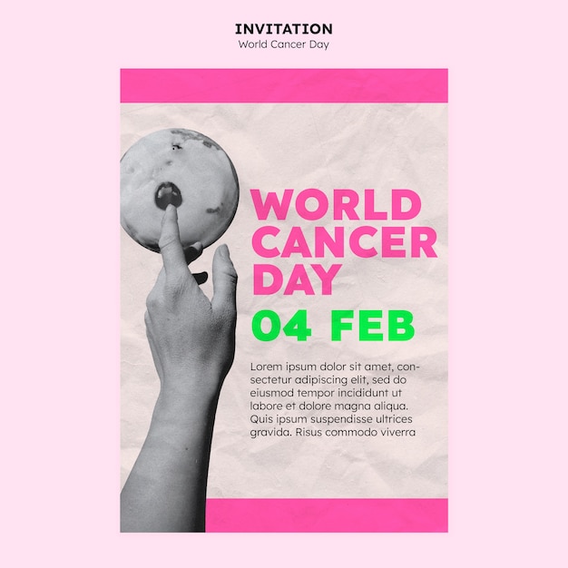 PSD world cancer day invitation template