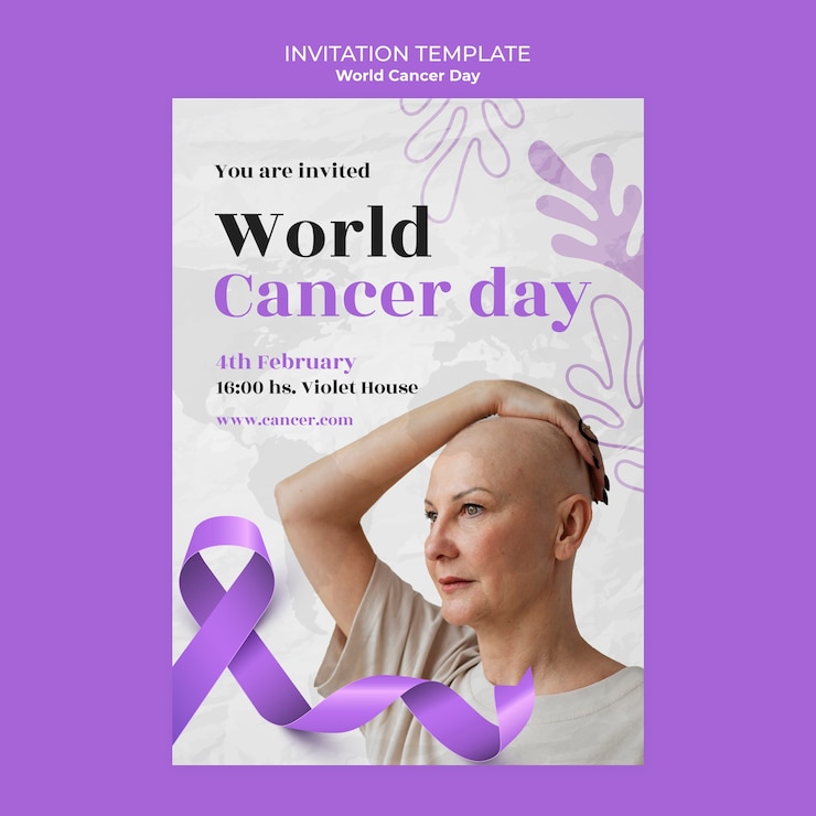 PSD world cancer day invitation template