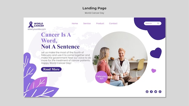 PSD world cancer day landing page template