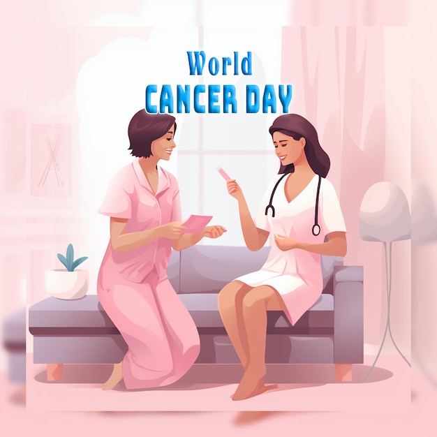 world cancer day in realistic style