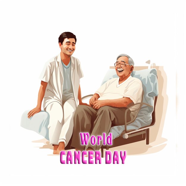 PSD world cancer day in realistic style