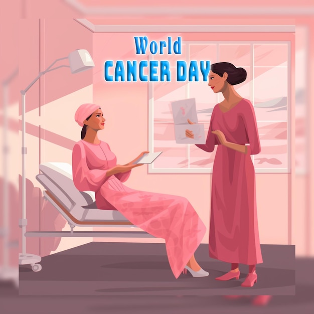 world cancer day in realistic style
