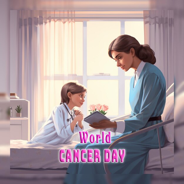 World cancer day in realistic style