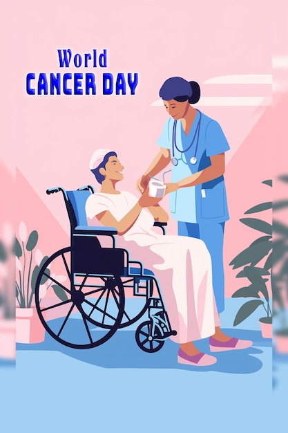 world cancer day in realistic style