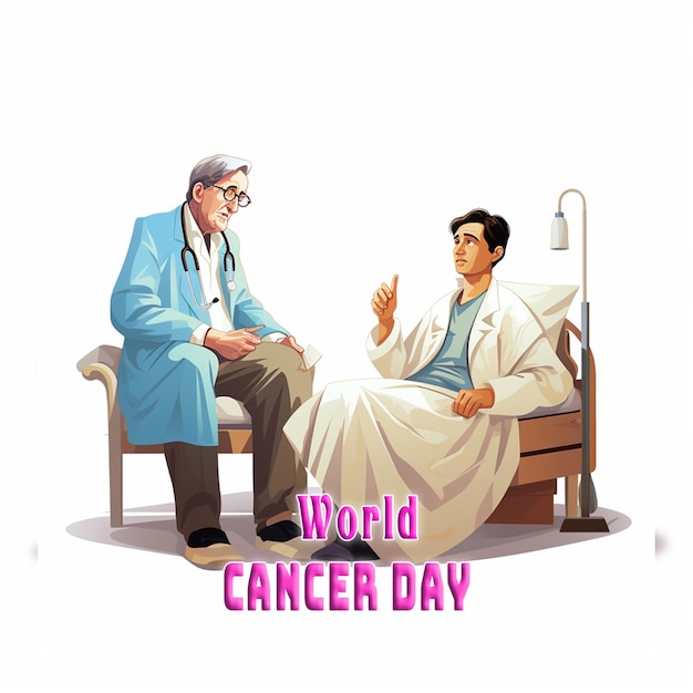 PSD world cancer day in realistic style