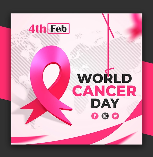 PSD world cancer day social media post design template