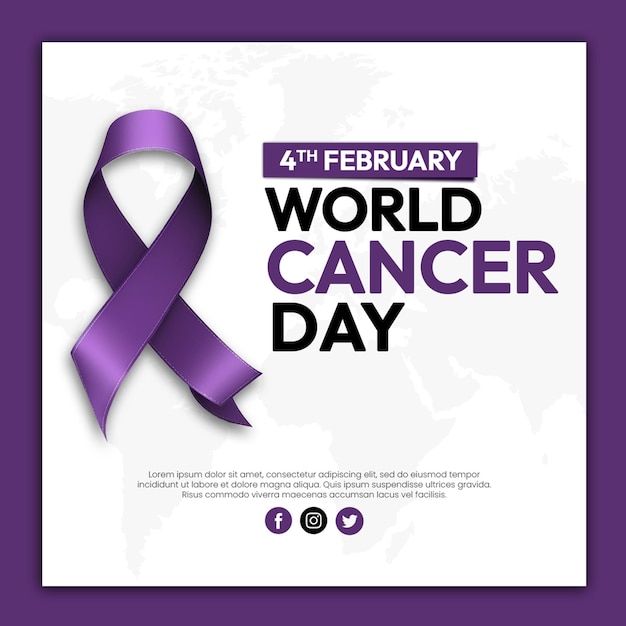 PSD world cancer day social media post template