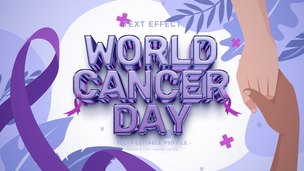 World cancer day text effect