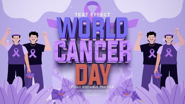 PSD world cancer day text effect