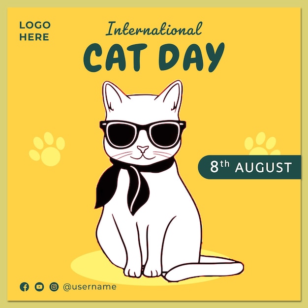 世界猫の日 ポスト テンプレート