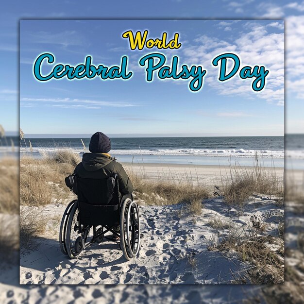 PSD world cerebral palsy day international day of people with disability for social media post design