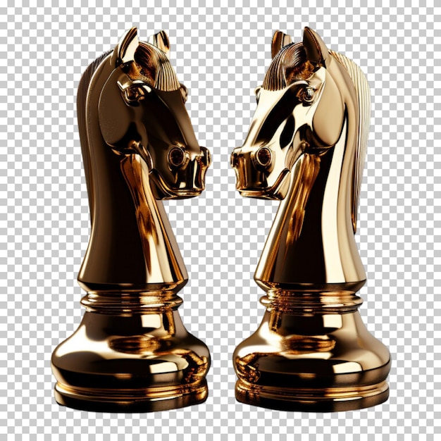 PSD Всемирный день шахмат классическая шахматная доска золотые шахматные фигуры шахмат изолирован на прозрачном фоне