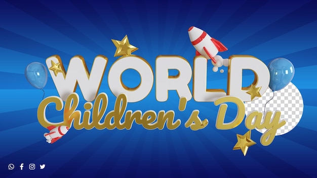 World children's day 3d render