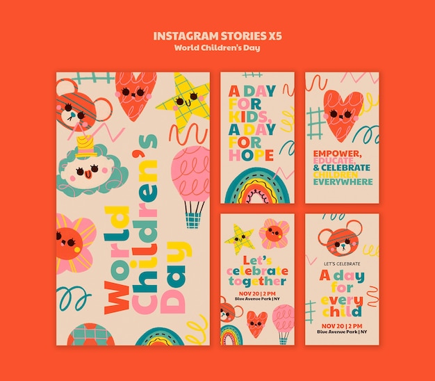 World children's day celebration template