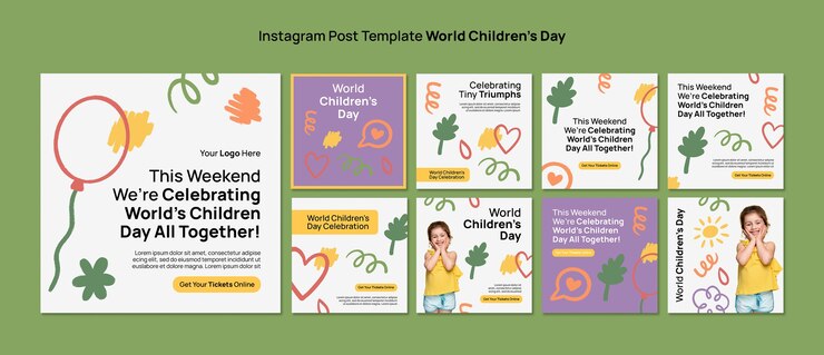 PSD world children's day  instagram posts