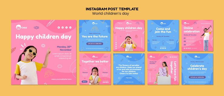 PSD world children's day template design