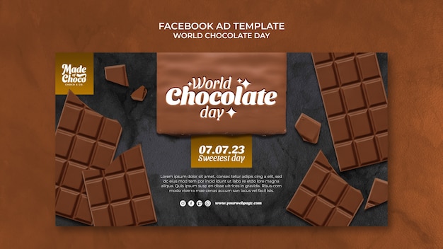 PSD modello facebook per la giornata mondiale del cioccolato