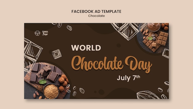 PSD modello facebook per la giornata mondiale del cioccolato