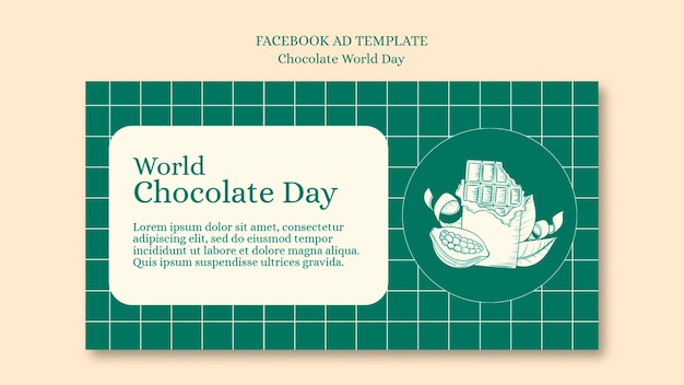 PSD modello facebook per la giornata mondiale del cioccolato