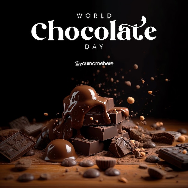 World chocolate day greeting social media post