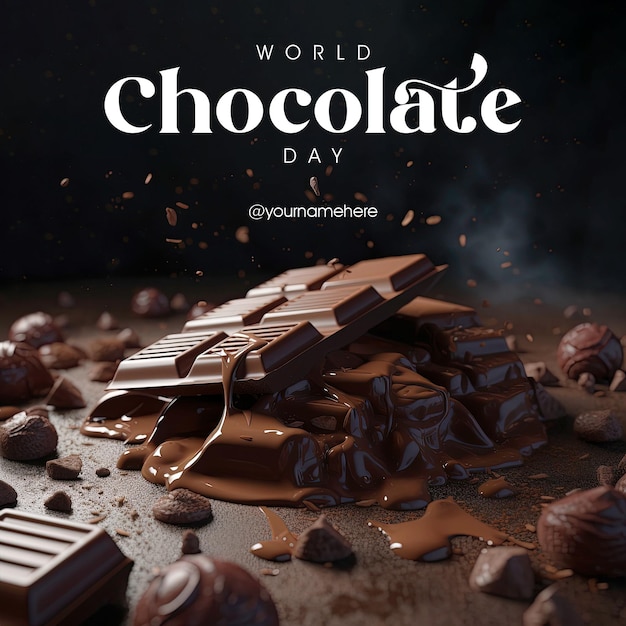 World chocolate day greeting social media post