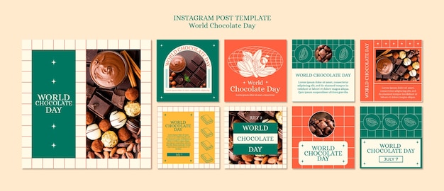 PSD post instagram per la giornata mondiale del cioccolato