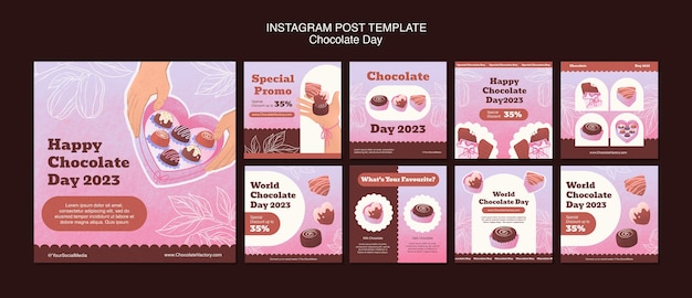 PSD world chocolate day template design