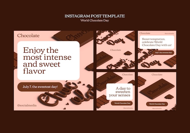 PSD world chocolate day template design