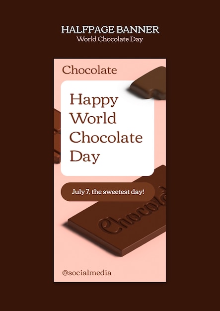 PSD world chocolate day template design