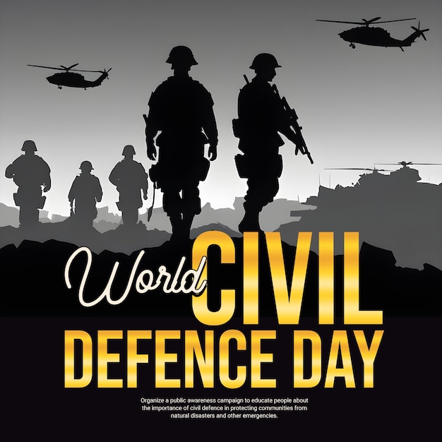 PSD world civil defence day social media post banner template