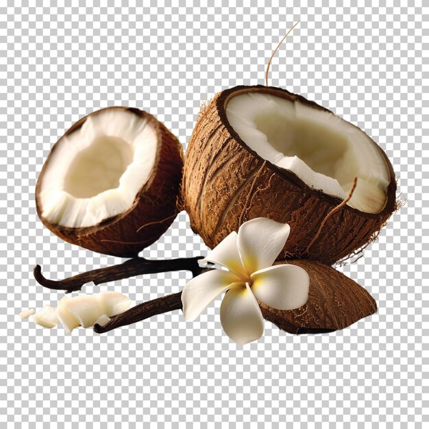 PSD world coconut day coconut milk summer drink coconut water oil isolated on transparent background