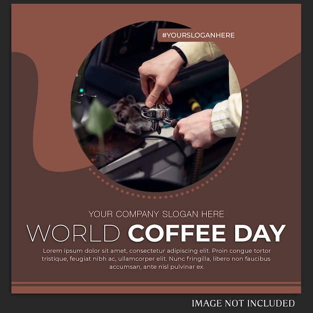 PSD modello di post o banner instagram per la giornata mondiale del caffè