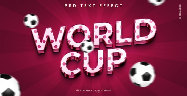 PSD colore del mockup dell'effetto testo 3d della coppa del mondo dell'anno 2023